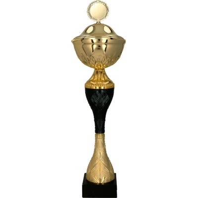 Kovový pohár s poklicí Zlato-černý 26 cm 10 cm
