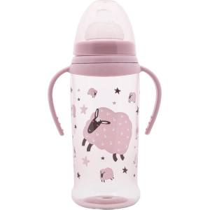 Lorelli Бебешко шише с мек накрайник Lorelli My Friend - 350 ml, Mellow rose