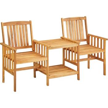 Image 1 of vidaXL Градински столове с маса за чай, 159x61x92 см, акация масив (45933)