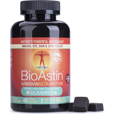 Nutrex Hawaii BioAstin Havajský astaxantín 6 mg s vitamínom D3 Vegan 60 želatínových pastiliek