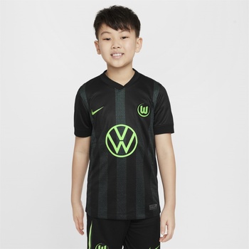 Nike Юношеска футболна фланелка Nike Wolfsburg Away Shirt 2024 2025 Juniors - Black