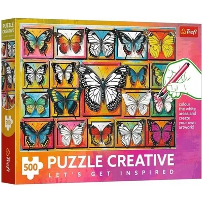 Trefl Пъзел за оцветяване Trefl от 500 части - Колекция пеперуди (37561)