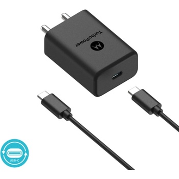 Motorola Зарядно устройство Motorola TurboPower, от контакт към USB-C(ж), 27W, черно, с кабел, QC4+, SJSC32ET1-EAN (SJSC32ET1-EAN)