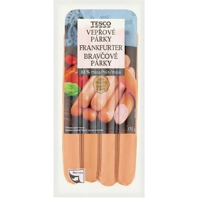 Tesco Bravčové párky 170 g