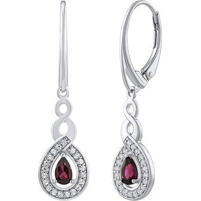 Silvego Luxusné strieborné náušnice s pravým granátom a Brilliance Zirconia FW16372EGA