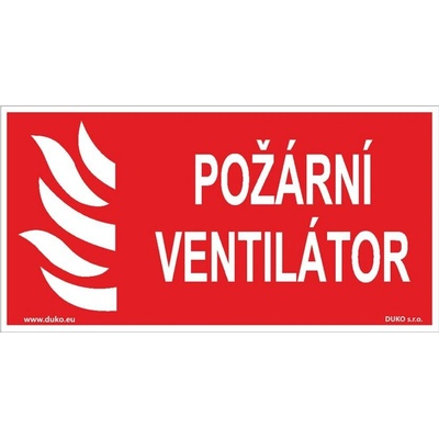 DUKO POŽÁRNÍ VENTILÁTOR Formát: 300 x 150 mm, Materiál: samolepící vinylová fólie