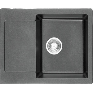 Inter Ceramic Гранитна кухненска мивка 8220 GREY с ляв отцедник, 46x60x56.5 cm, сива (8220GRAYL) Мивка за вграждане