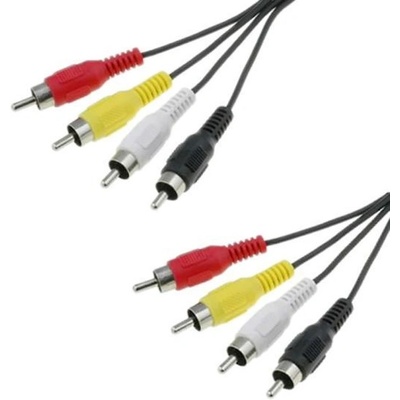 Royal Кабел Royal CABLE-4RCA/300, от 4x чинч(м) към 4x чинч(м), 3m, черен