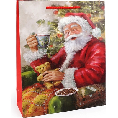 Stoklasa Vánoční dárková taška s glitry 32 x 26 x 10 cm Santa 3