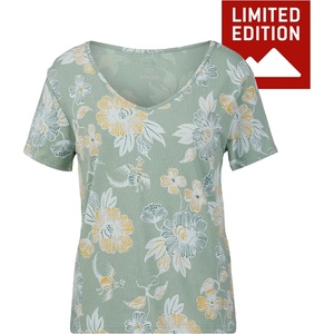 Sherpa Дамска тениска Sherpa Women's Neha V-Neck Tee Exclusive T-shirt - Celery Floral (916-7281-0113)