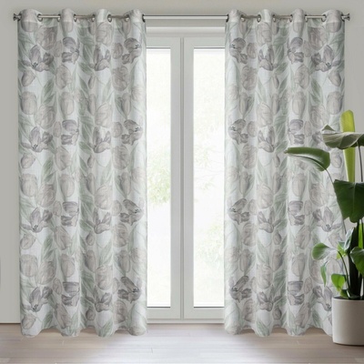 EUROFIRANY ZÁVES NA KRÚŽKOCH MILLIE 140X250 CM KVETY
