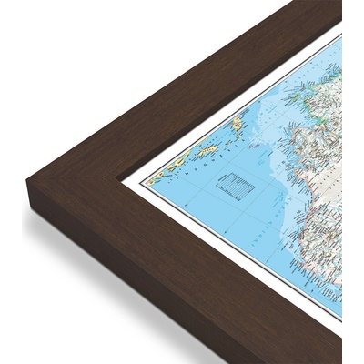 National Geographic Austrálie - nástěnná mapa Classic 75 x 70 cm Varianta: mapa v dřevěném rámu, Provedení: Pegi skořice