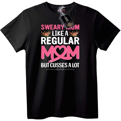 NOONEBRAND Тениска на мама с псувни - 6XL, Black
