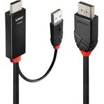Lindy Lindy кабел, HDMI към DisplayPort, черен/червен, 2м (41499)