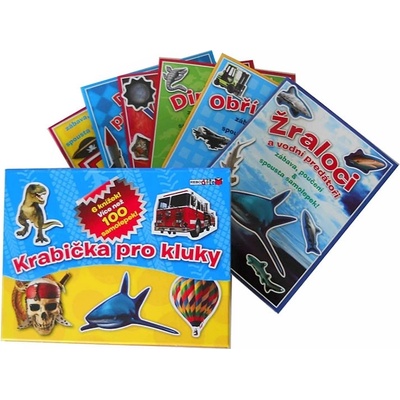 Krabička pro kluky - 6 knížek se samolepkami