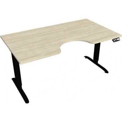 Hobis Office Pro psací stůl Motion MS ERGO 2 Šířka: 160 cm, Barva desky: akát, Barva kovu: černá RAL 9005 Šířka 120-180 cm / 27 barevných variant
