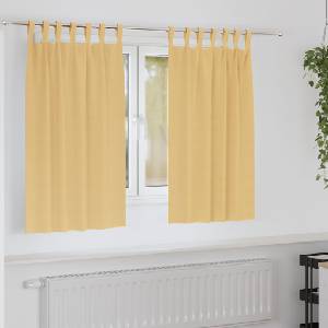 Pure Line Home Плътни завеси в цвят охра с текстилни гайки (уши), 2 бр. , 140 x 140 см