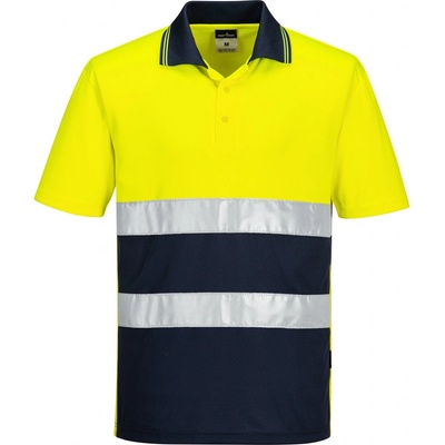 Portwest S175 Hi-Vis Ľahká reflexná polokošela žltá/modrá 4XL