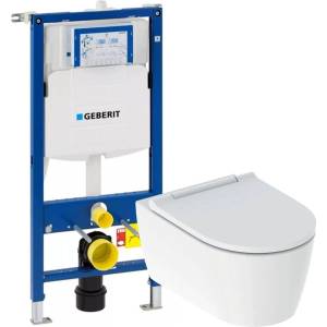 Geberit Комплект за окачена тоалетна чиния Geberit One TurboFlush и вградено казанче Geberit Duofix Sigma UP320 (500.202.01.1+111.928.00.6)