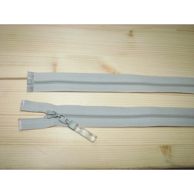 Kostenný zips šedá svetlá 3mm deliteľný jednosmerný 45cm
