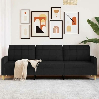 vidaXL 3místná pohovka černá 210 cm textil 11461.4007418