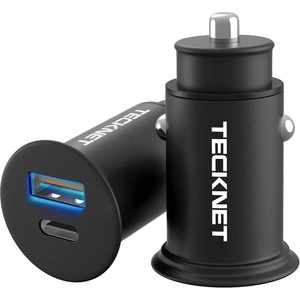 TeckNet Зарядно за кола с бързо зареждане, USB-C и USB изходи за мобилни устройства - TeckNet ECC01003BA01 USB-C & USB-A 30W Car Charger (черен) (ECC01003BA01)