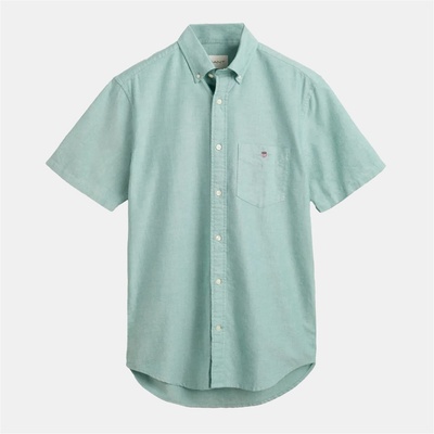 Gant Риза с къс ръкав Gant Regular-Fit Classic Short Sleeves Oxford Shirt - Green