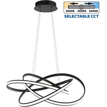 Image 1 of VIVALUX LED ПЕНДЕЛ VIVALUX MAREA 60W 3xCCT Ø600*1200мм 2658lm ЧЕРЕН (VIV004867)