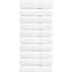 vidaXL Премиум хавлиени кърпи SOLUND 10 бр бели 100x150 см 600 gsm (137134)