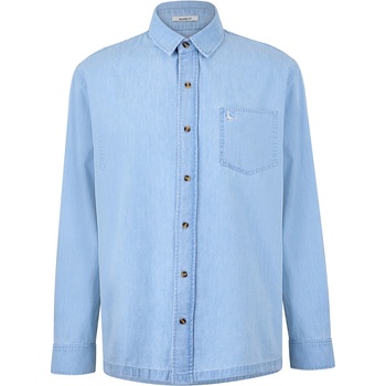Jack Wills Риза с дълъг ръкав Jack Wills Men's Chambray Long Sleeve Denim Shirt - Light Wash
