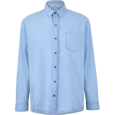 Jack Wills Риза с дълъг ръкав Jack Wills Men's Chambray Long Sleeve Denim Shirt - Light Wash