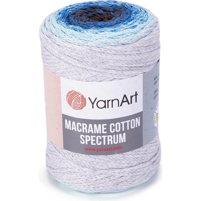 Yarn Art Macrame Cotton Spectrum 1304 hnědá, modrá, světle šedá