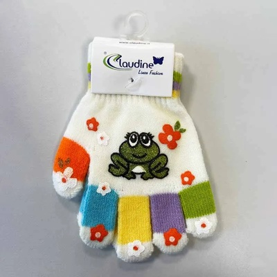 Clodine italy Детски ръкавички Жабка, бели, 3-5 год