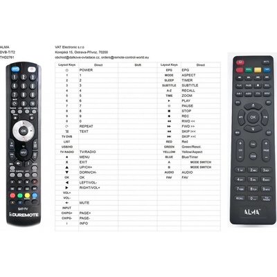 Dálkový ovladač General Alma THD2750, THD2760, THD2761