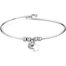 S`Agapo pevný oceľový náramok s kryštálom Lucky Light SKT31