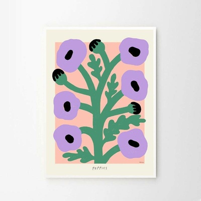 The Poster Club Plakát Purple Poppies by Madelen Möllard A5 (mini)