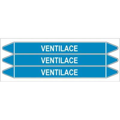 Značení potrubí, ventilace,3 ks, 355 × 37 mm PZ 008503