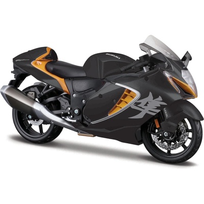 MAISTO motocykel so stojanom Suzuki Hayabusa 2022 čierno-oranžová 1:12