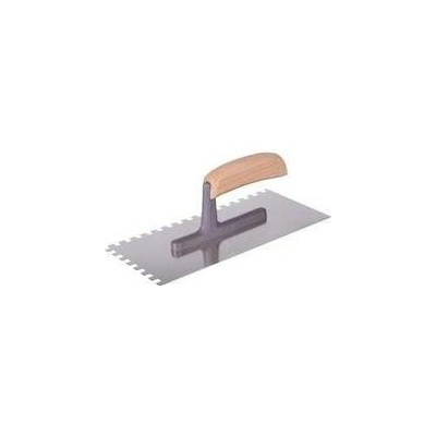 Hladítko nerez, zub 8x8 mm, 270 mm, dřevěná rukojeť s polyamidovou patkou