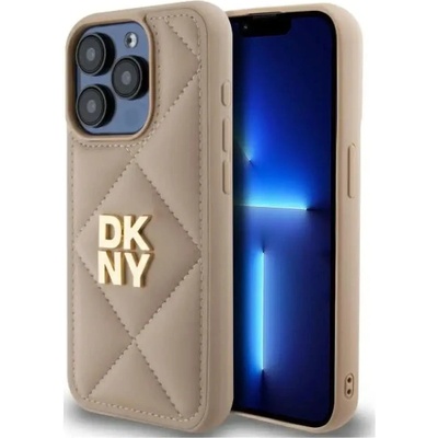 DKNY Калъф DKNY Quilted Stack Logo iPhone 15 Pro Max - бежов (3666339261122)