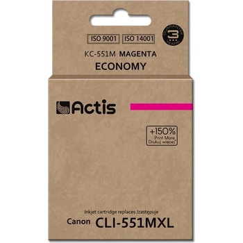 Compatible KC-551M ink (replacement for Canon CLI-551M; Standard; 12 ml; magenta (with chip) (KC-551M)