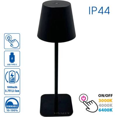 VIVALUX Led НАСТОЛНА ЛАМПА 3w 3000-6400k 200lm ЧЕРНА vivalux frida (3800234852133)