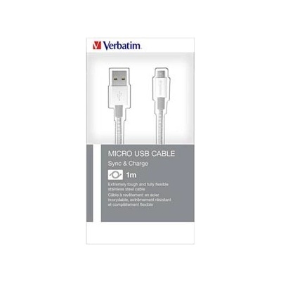 Verbatim 48862 USB кабел (2.0), USB A + microUSB, 1 м, кутия, сребро (48862)