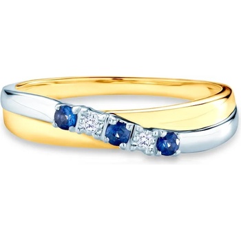 Image 1 of SAVICKI Пръстен Savicki: двуцветно злато, сини сапфири, диаманти