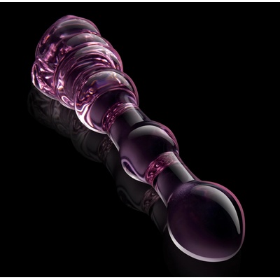 DreamToys Glaze Glass Rosebud Beaded Dildo Pink