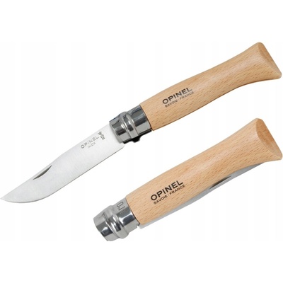 OPINEL No 8 INOX Clip-Point Rukoväť Bukové drevo
