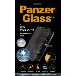 Panzer Privacy Протектор с Selfie Плъзгач за iPhone 12 Pro / 12, PanzerGlass Camslider, Черен (5711724127144)