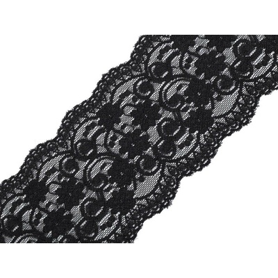 Elastická krajka / vsadka šíře 10 cm Varianta: 2 černá, Balení: 13.5 m 37911/64880/167784 – Sleviste.cz