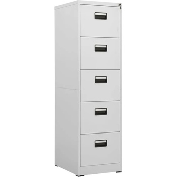 vidaXL Шкаф за папки, светлосив, 46x62x164 cм, стомана (336283)