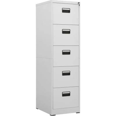 vidaXL Шкаф за папки, светлосив, 46x62x164 cм, стомана (336283)